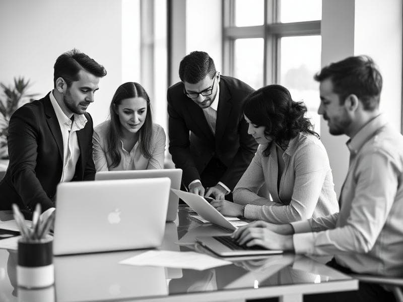 Nossa equipe trabalhando em colaboração